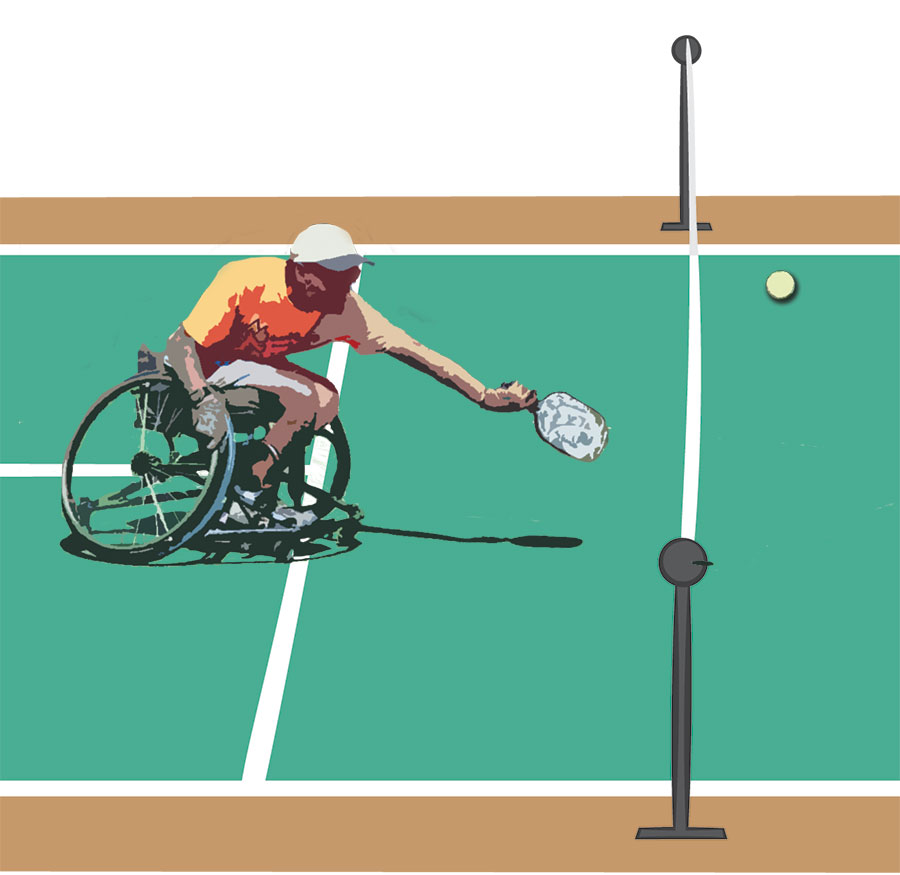 Wheelchair Wheels in Kitchen